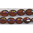 16x12mm Puff Oval Brown Topaz Crystal Beads 