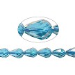 Blue Topaz AB Faceted Teardrop Crystal Beads 