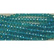 Dark Aquamarine AB 6mm Rondelle Crystal Beads 