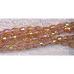 6x4mm Faceted Rice Crystal Beads in Rose AB 