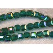 Emerald AB 6mm Faceted Crystal Cube Beads 