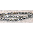 5x3mm Crystal Rice Beads with Metallic Silver Half Coat 
