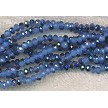 Metallic Blue on Blue Jade 4mm Rondelle Crystal Beads 