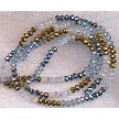 Silver and Gold Designer Mix 4mm Rondelle Crystal Beads 