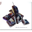 13mm Faceted Crystal Chicklet Brick Cube Beads in Amethyst Swirl AB 