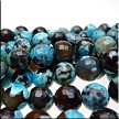 12mm Faceted Round Turquoise Fire Agate Beads 