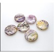 Flower Jasper Beads, 25mm Coin Beads (6) 