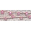 Pink Top Drilled Glass Briolette Beads 