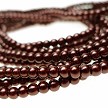 4mm Glass Pearl Round Beads Metallic DARK BRONZE Glass Pearls 