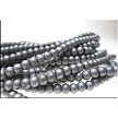 4mm Silver Round Glass Pearl Beads 