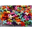 Multicolored Cross Beads, 15mm 