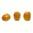 Carved Yellow Jade Buddha Bead 28x22mm 