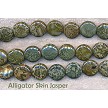14mm Coin Alligator Skin Jasper Beads 