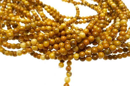 4mm Round Yellow Jasper Beads 
