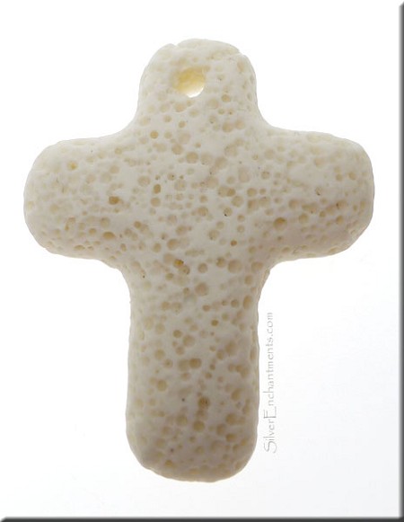 Lava Cross Pendant, 40x30mm 