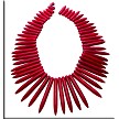 Graduated Spike Red Magnesite Beads 