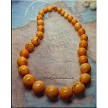 Sunny Orange Magnesite Graduated Necklace Beads, Graduated Round 