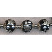 18mm Black and Silver Tibetan Beads 
