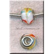 14mm Multicolor Swirled Glass Big Hole Beads 