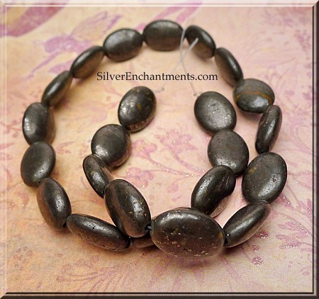 18x13mm Oval Pyrite Beads 