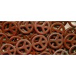 25mm Brown Magnesite Peace Sign Beads 