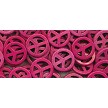 25mm Pink Magnesite Peace Sign Beads 