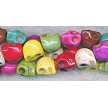 3D Multicolored Skull Beads 