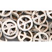 20mm White Turquoise Peace Sign Beads 
