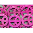 35mm Pink Magnesite Peace Sign Beads 