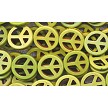 15mm Green Magnesite Peace Symbol Beads 