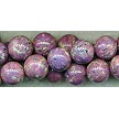 13mm Round Mosaic Purple Turquoise Beads 