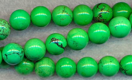 10mm Round Green Turquoise Beads 