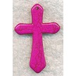 45x30mm Pink Gemstone Cross Pendant 