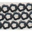 24mm Black Turquoise Flower Beads 