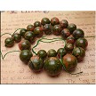 Graduated Round Unakite Necklace 