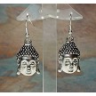 Silver Buddha Head Earrings 