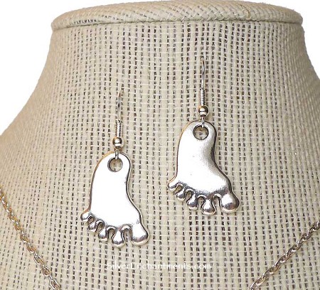 Silver Footprint Earrings 