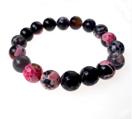 Pink Fire Agate Bracelet 
