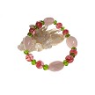 Rose Quartz Bracelet with Cherry Quartz, Beaded Gemstone Stretch Bracelet 