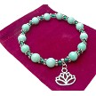 Lotus Bracelet - Beaded Lotus Flower Gemstone Jewelry 