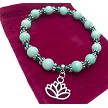 Lotus Bracelet - Beaded Lotus Flower Gemstone Jewelry 