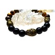Buddha Bracelet - Tiger's Eye and Black Onyx 