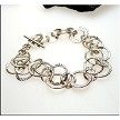 Sterling Silver Multi-Hammered Link Bracelet 