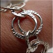 Sterling Silver Multi-Hammered Link Bracelet 