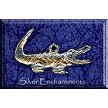 Large Sterling Silver Alligator Necklace Pendant 