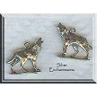 Sterling Silver Howling Wolf Charm 