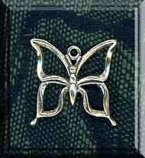 Butterfly Charm, Sterling Silver, 16x17mm 