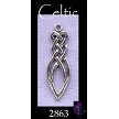 Sterling Silver Celtic Love Knot Charm Pendant, 32x11mm 