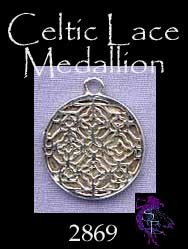 Sterling Silver Round Celtic Lace Medallion 