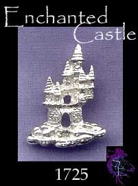 Sterling Silver Fantasy Castle Pendant with Hidden Bail 